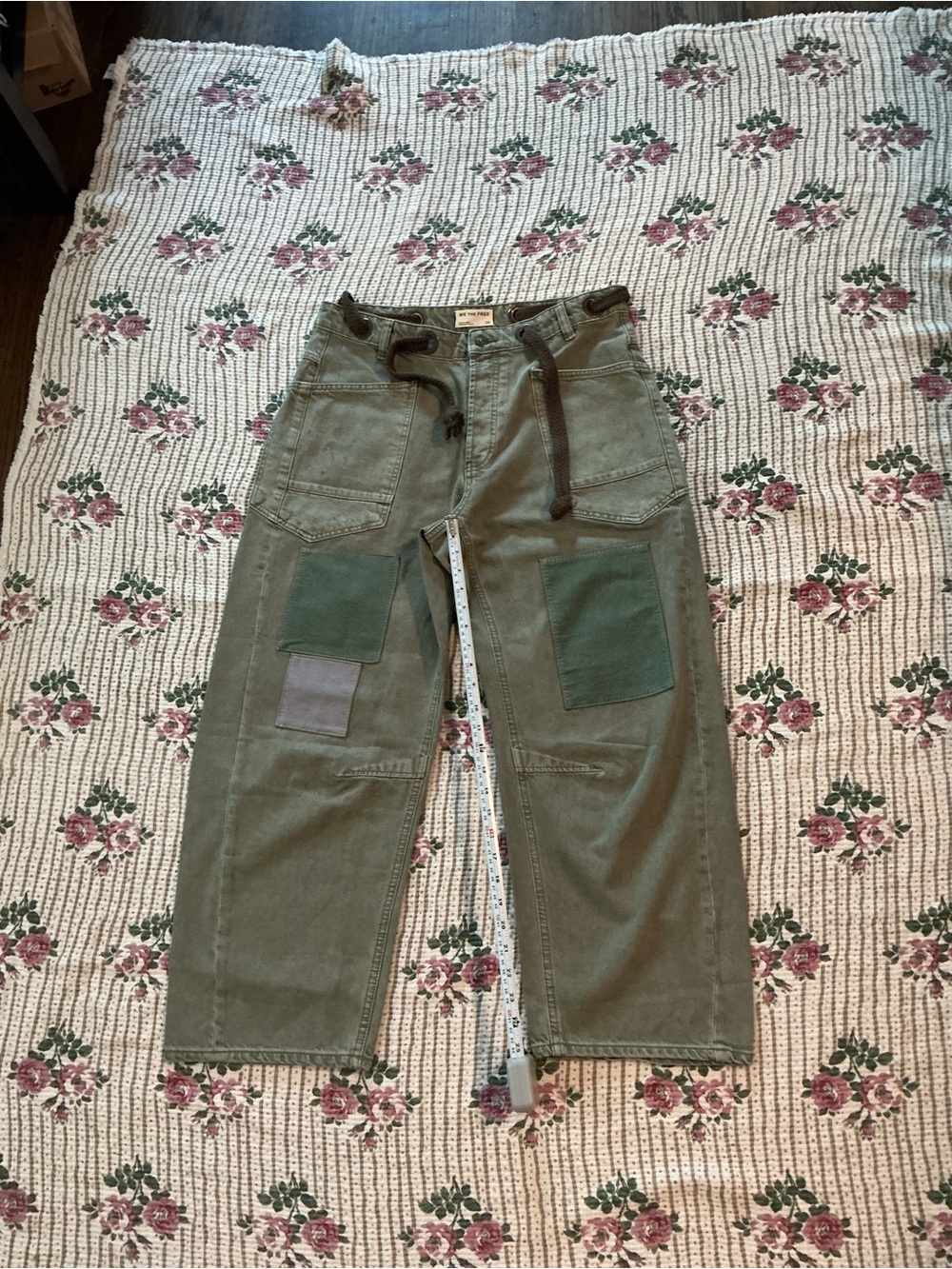 We The Free Olive Patchwork Wide-Leg Jeans - Picture 3 of 4